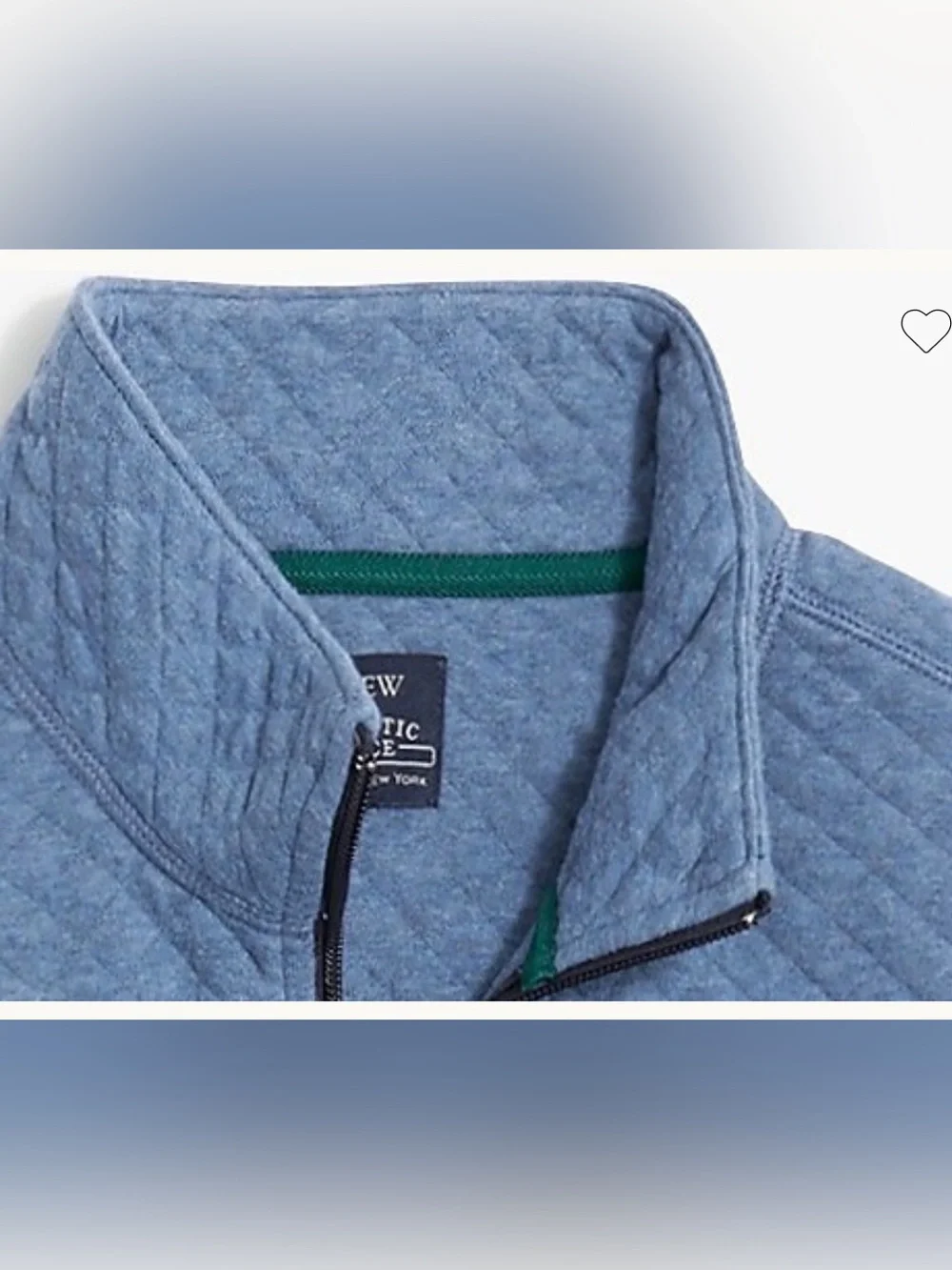 🔥 $98 J Crew Authentic Fleece Quilted Quarter Zip Pullover Sz M Sweatshirt 🔥